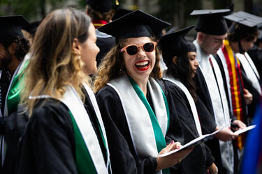 Students in graduation attire