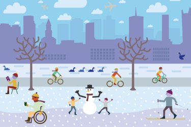 Illustrated winter background from MIT